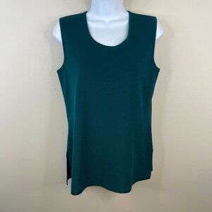 Misook Womens Sleeveless Knit Tank Tunic Top Small Emerald Holiday Career Work